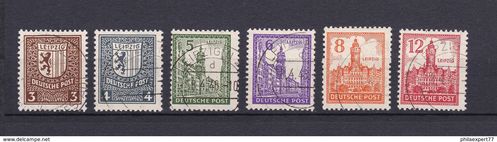 West-Sachsen - 1946 - Michel Nr. 150/155 Y  - Gest. - 45 Euro - Sonstige & Ohne Zuordnung