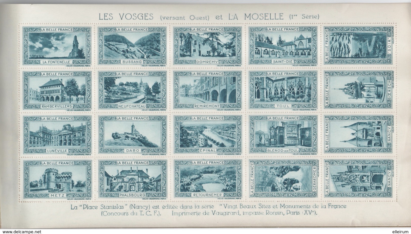 VIGNETTES TOURISTIQUES.NANCY .METZ .EPINAL St DIE. GERARDMER.TOUL.ETC. LES VOSGES ( VERSANT OUEST ) Et LA MOSELLE. - Blokken & Postzegelboekjes