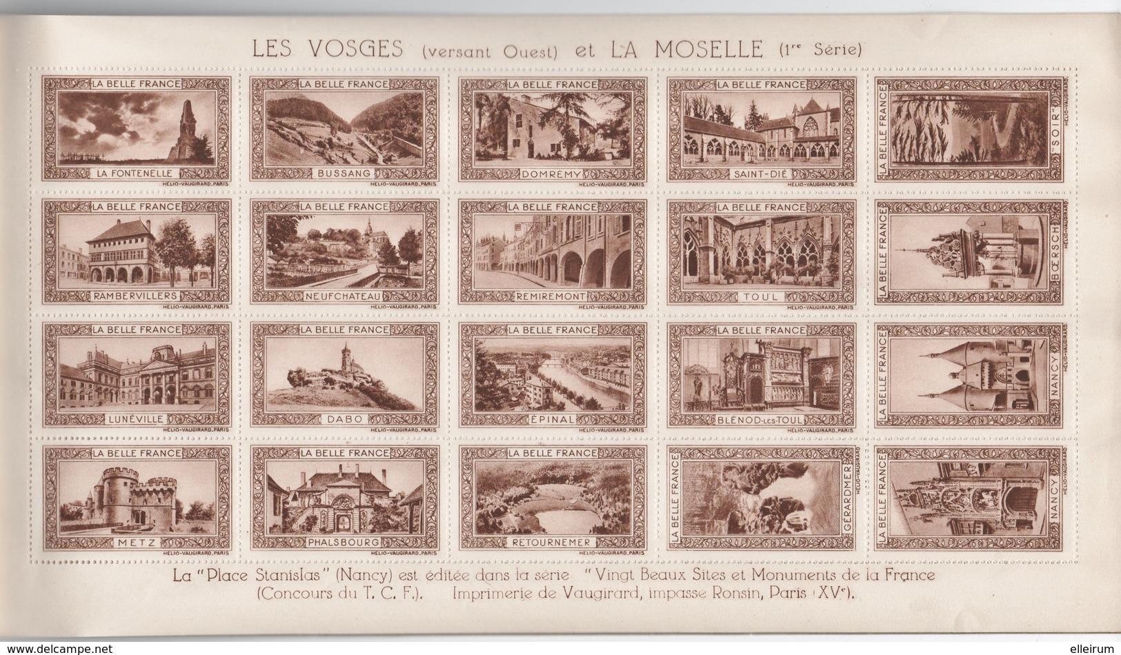 VIGNETTES TOURISTIQUES.NANCY .METZ .EPINAL St DIE. GERARDMER.TOUL.ETC. LES VOSGES ( VERSANT OUEST ) Et LA MOSELLE. - Blokken & Postzegelboekjes