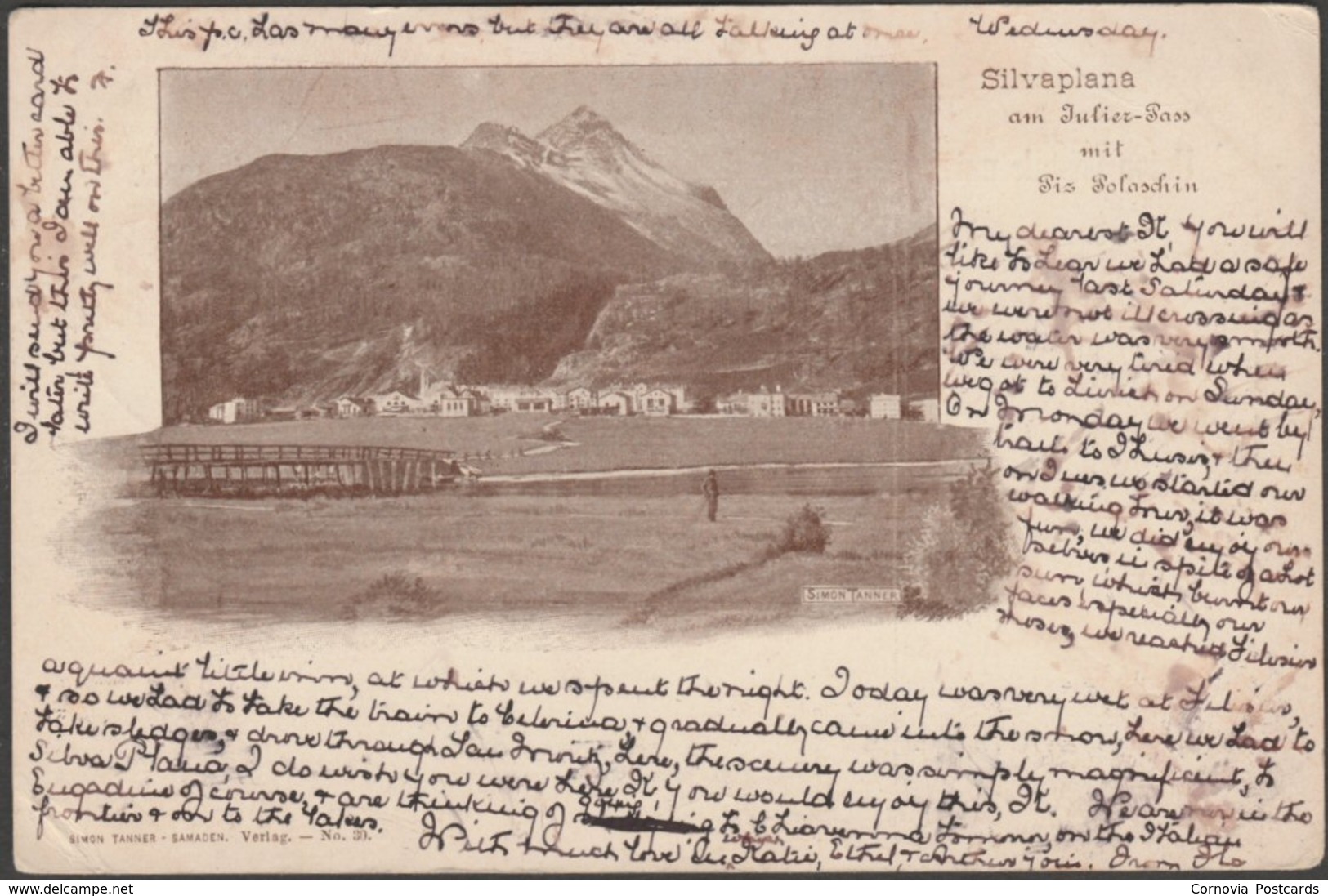 Silvaplana Am Julier-Pass Mit Piz Polaschin, 1904 - Simon Tanner AK - Mon