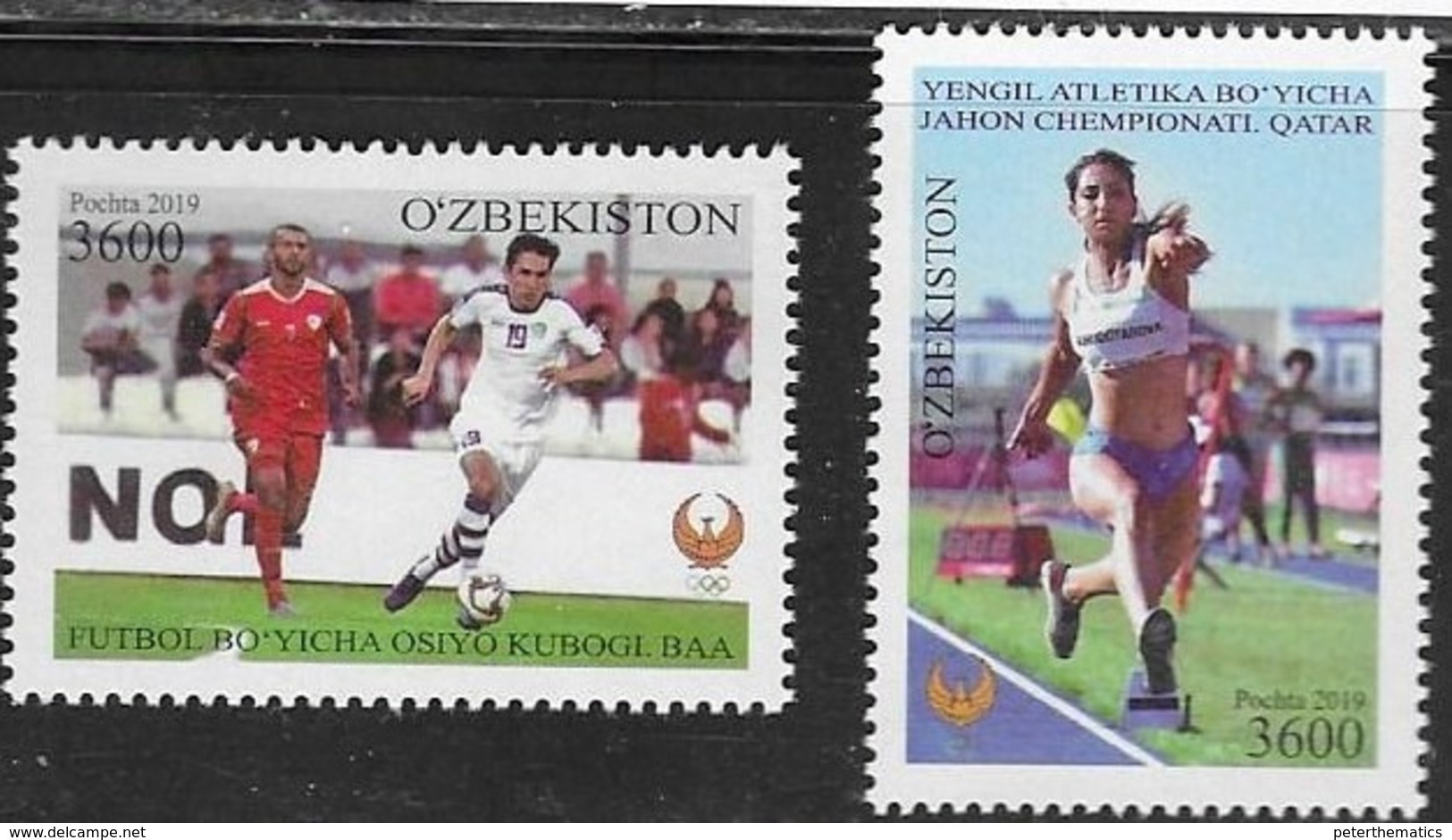 UZBEKISTAN,   2019, MNH, SOCCER , FOOTBALL, AFC CUP, ATHLETICS, 2v - Asian Cup (AFC)