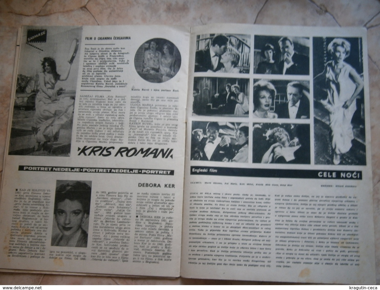 VINTAGE 1962 YUGOSLAVIA FILM MOVIE ENTERTAINMENT MAGAZINE NEWS Steve Reeves Rock Hudson Lollobrigida Loren Dean Fonda