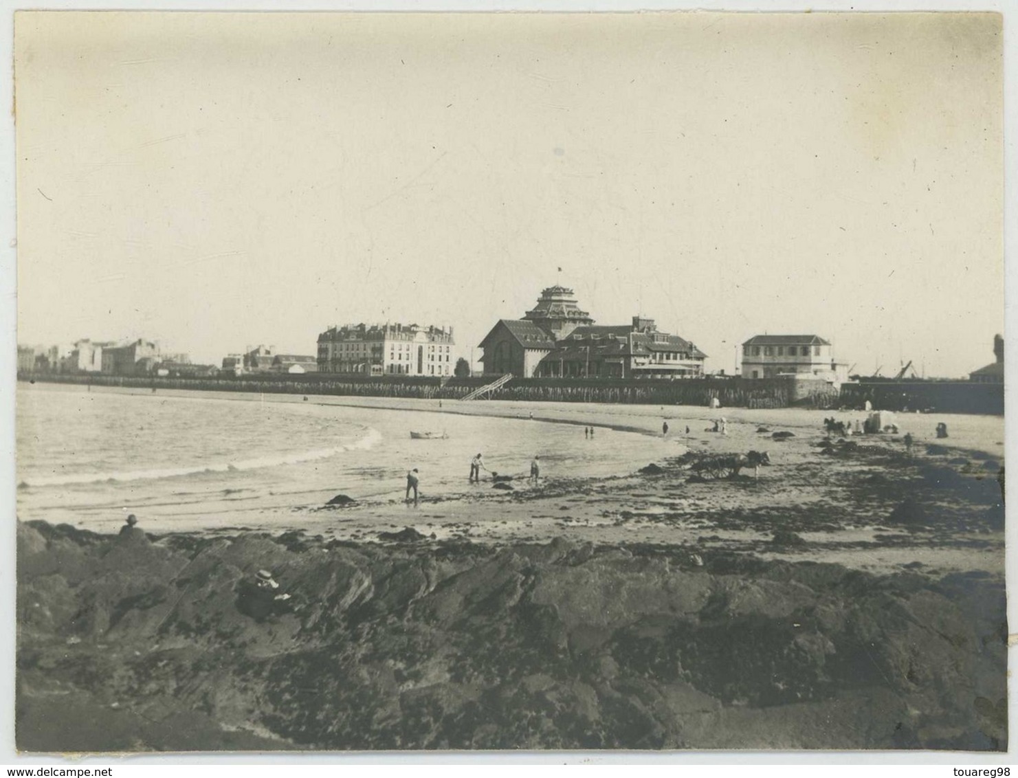 Tirage Argentique Circa 1910. Saint-Malo. La Plage Et Le Casino. Ile-et-Vilaine. Bretagne. - Lieux