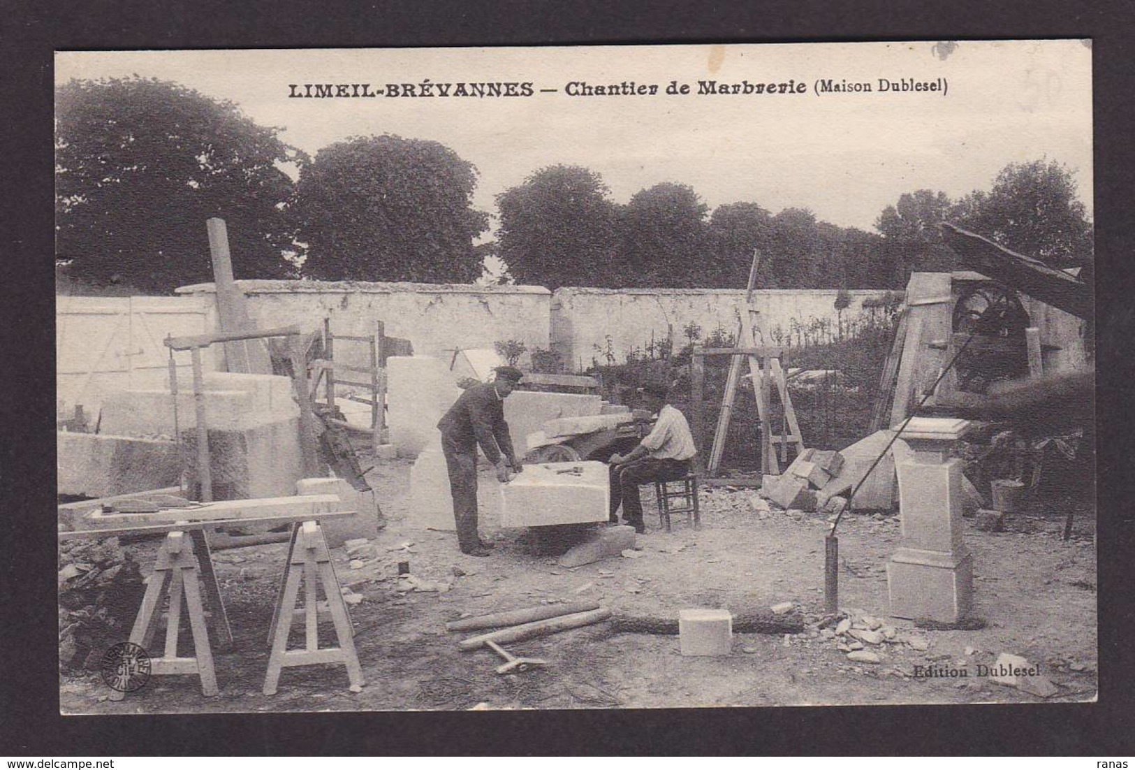 CPA Val De Marne 94 Limeil Brevannes Non Circulé Marbrerie Dublesel Métier - Limeil Brevannes