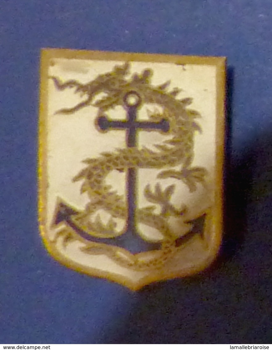 MILITARIA, INSIGNE MARINE, Ancre Et Dragon - Marine