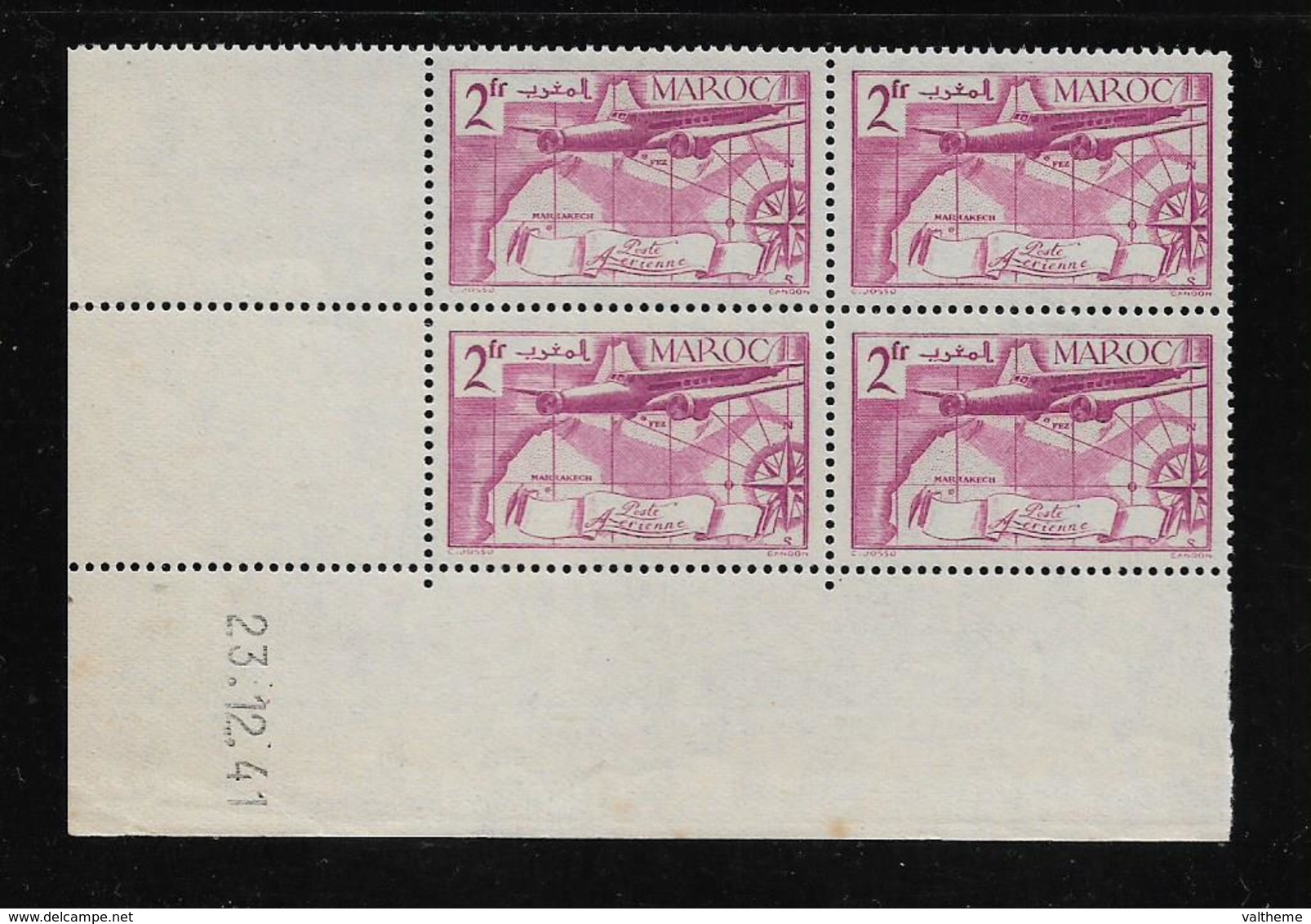 MAROC ( FRMAR - 260 ) 1939  N° YVERT ET TELLIER POSE AERIENNE N° 46  N** COIN DATE - Other & Unclassified