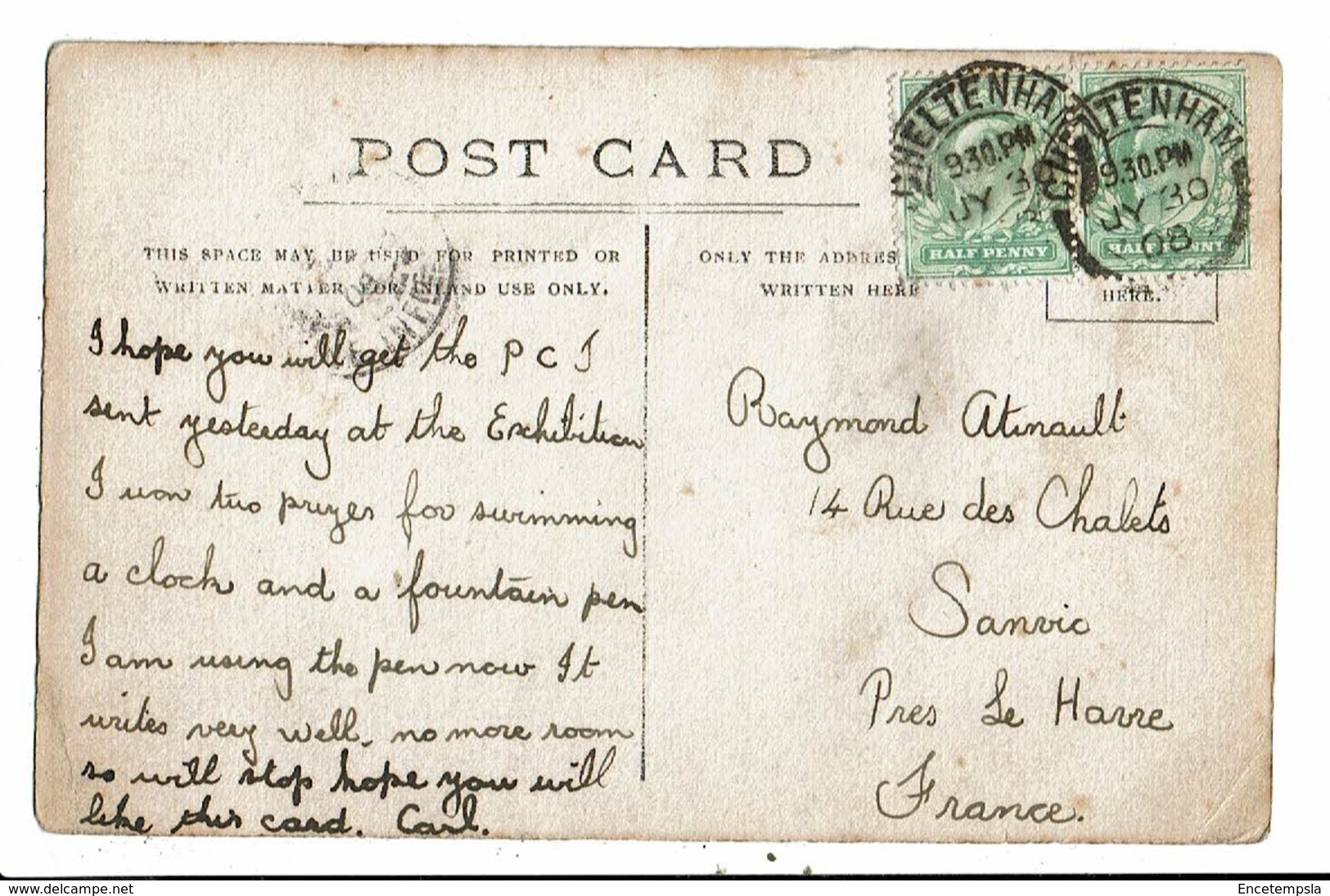 CPA-Carte Postale-Royaume Uni-Cheltenham-Pittville Lake -1908 VM10518 - Cheltenham
