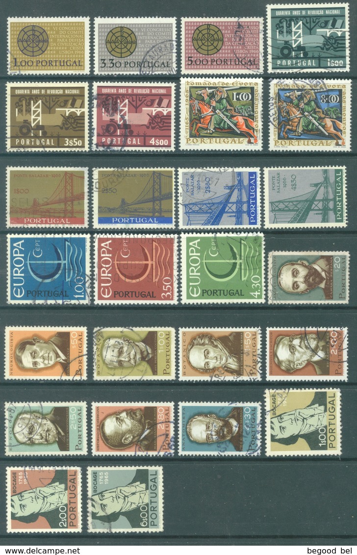 PORTUGAL  - 1966 - USED/OBLIT.. - YEAR COMPLETE - Yv 981-1006 - Lot 20857 - Années Complètes