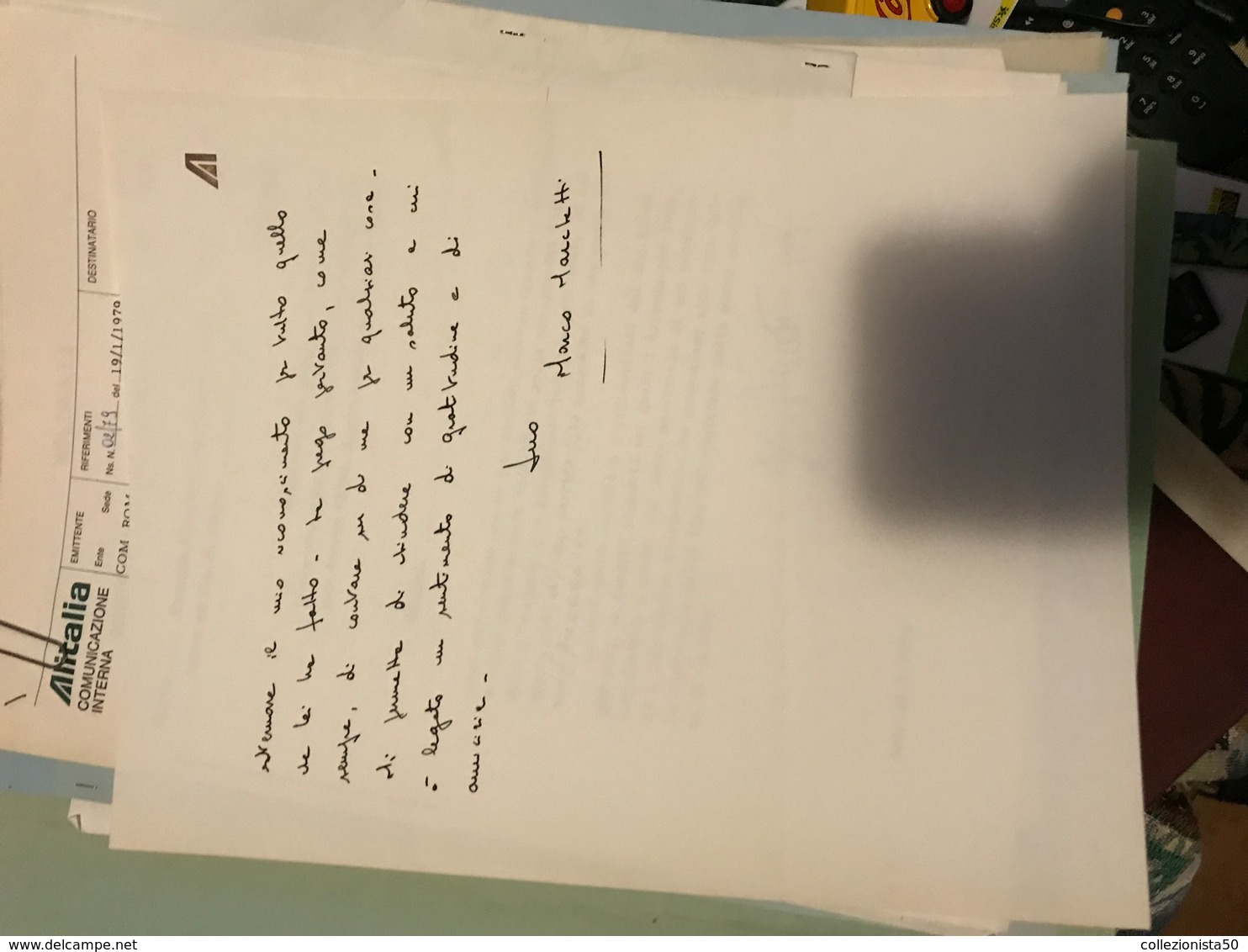 STUPENDA LETTERA SCRITTA A MANO LOGO ALITALIA - Altri & Non Classificati