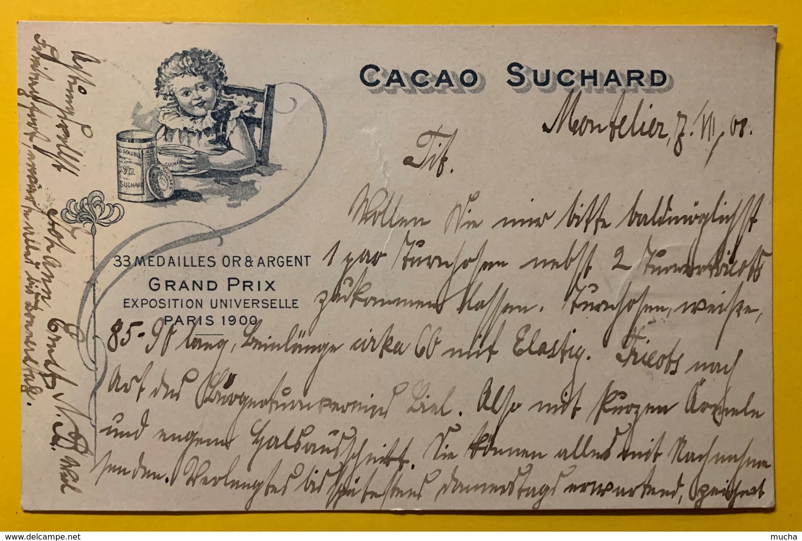 9655 -  Entier Postal Cacao Suchard  Murten 7.08.1908 - Ganzsachen