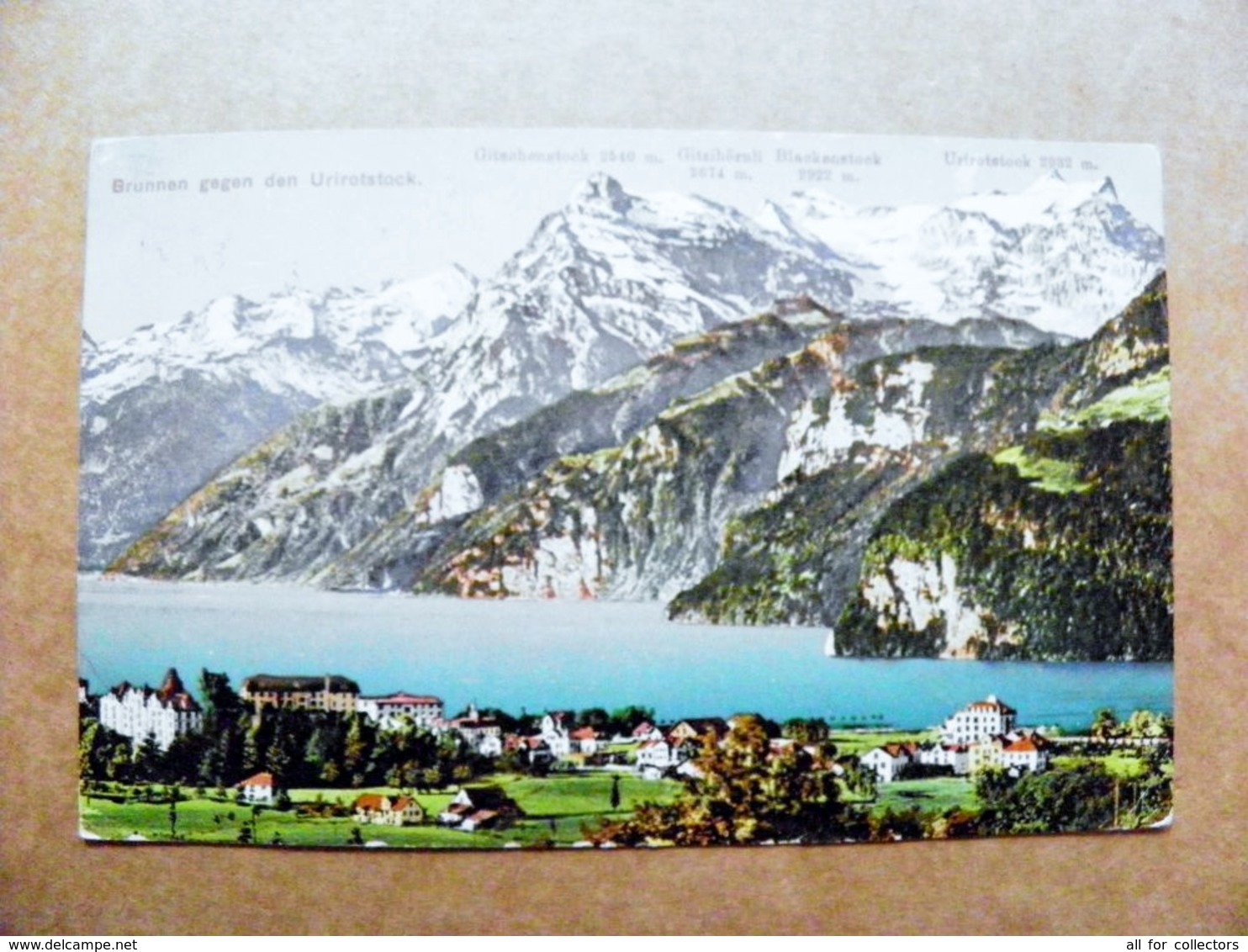 Post Card Carte Switzerland Mountains Montagnes Berges 1912 Brunnen - Storia Postale