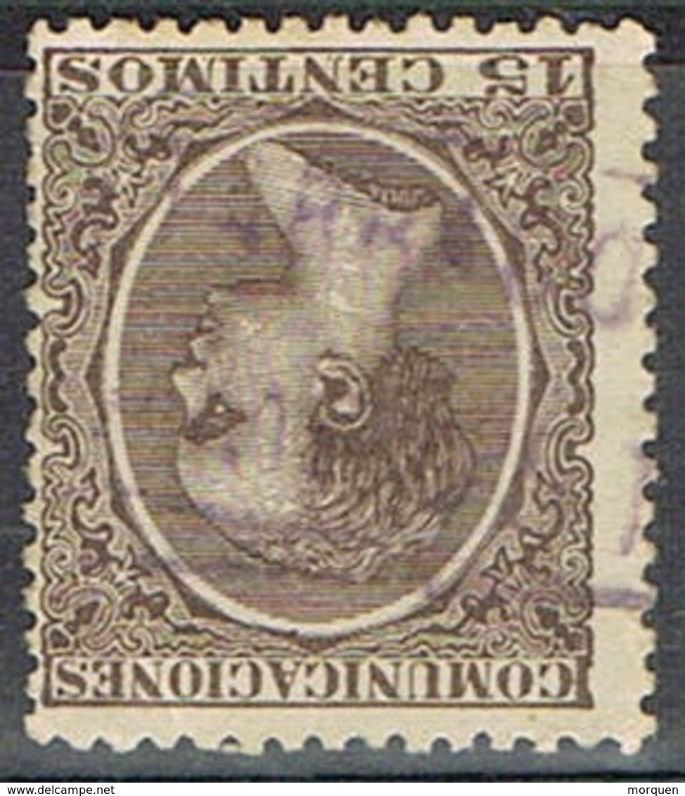 Sello 15 Cts Alfonso XIII Pelon, Carteria Oficial II AMPOSTA (Tarragona), Num 219 º - Gebruikt