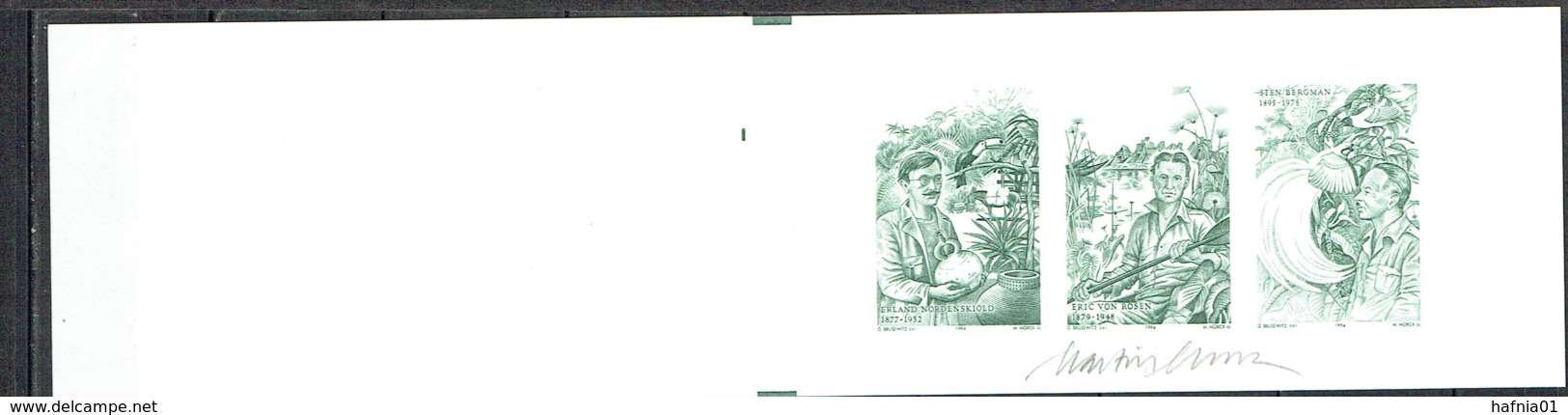 Sweden 1994. CEPT.  Michel 1840-42 Blackprint Booklet MNH. Signed. - Essais & Réimpressions