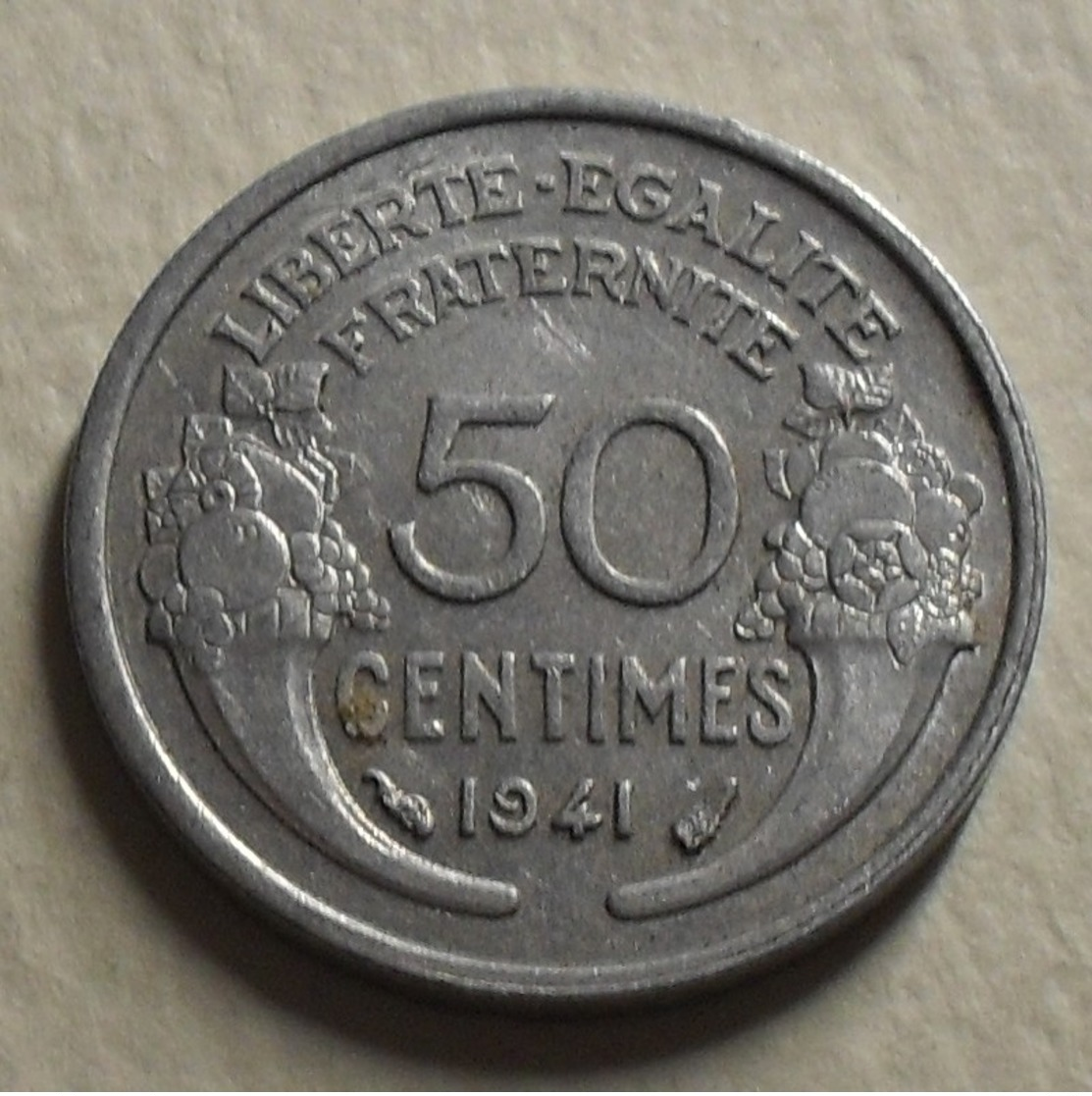 1941 - France - 50 CENTIMES, Morlon, Aluminium, Légère, KM 894.1a, Gad 426 - Altri & Non Classificati