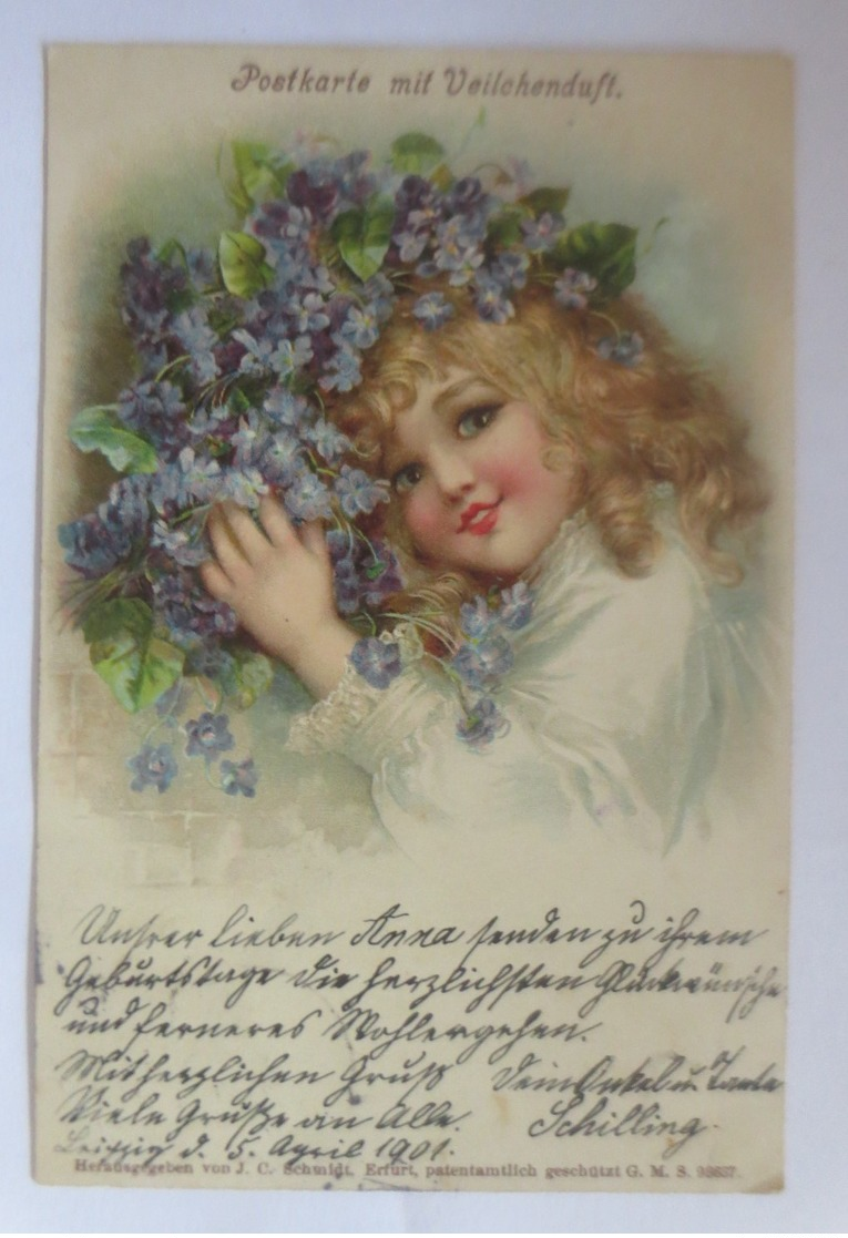 Kinder, Mode, Kinderportrait, Veilchen, 1901, C.J.Schmidt  ♥  (46970) - Autres & Non Classés