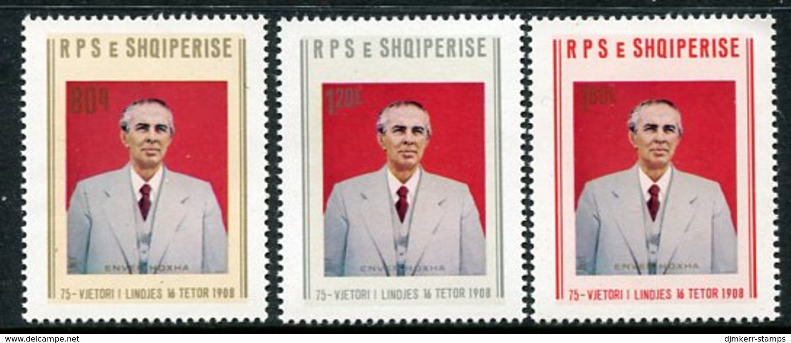 ALBANIA 1983 Hoxha 75th Birthday MNH / **.  Michel 2181-83 - Albanie