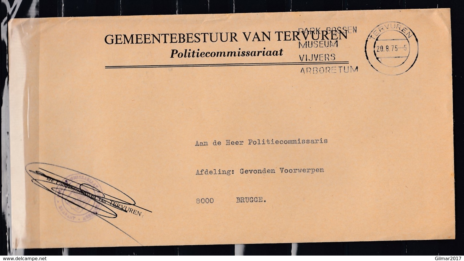 Brief Van Tervuren Naar Brugge Gemeentebestuur Van Tervuren - Storia Postale