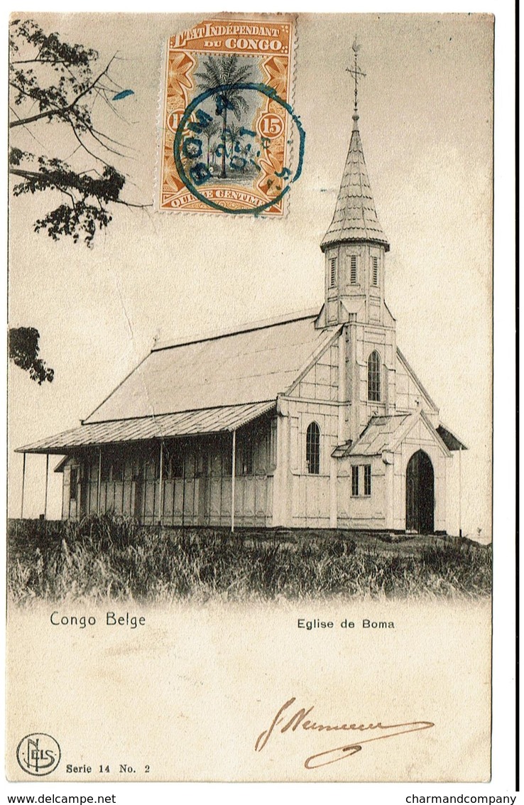 Congo Belge - Eglise De Boma - Circulée En 1919 - Edit. Nels Serie 14/2 - 2 Scans - Belgisch-Kongo