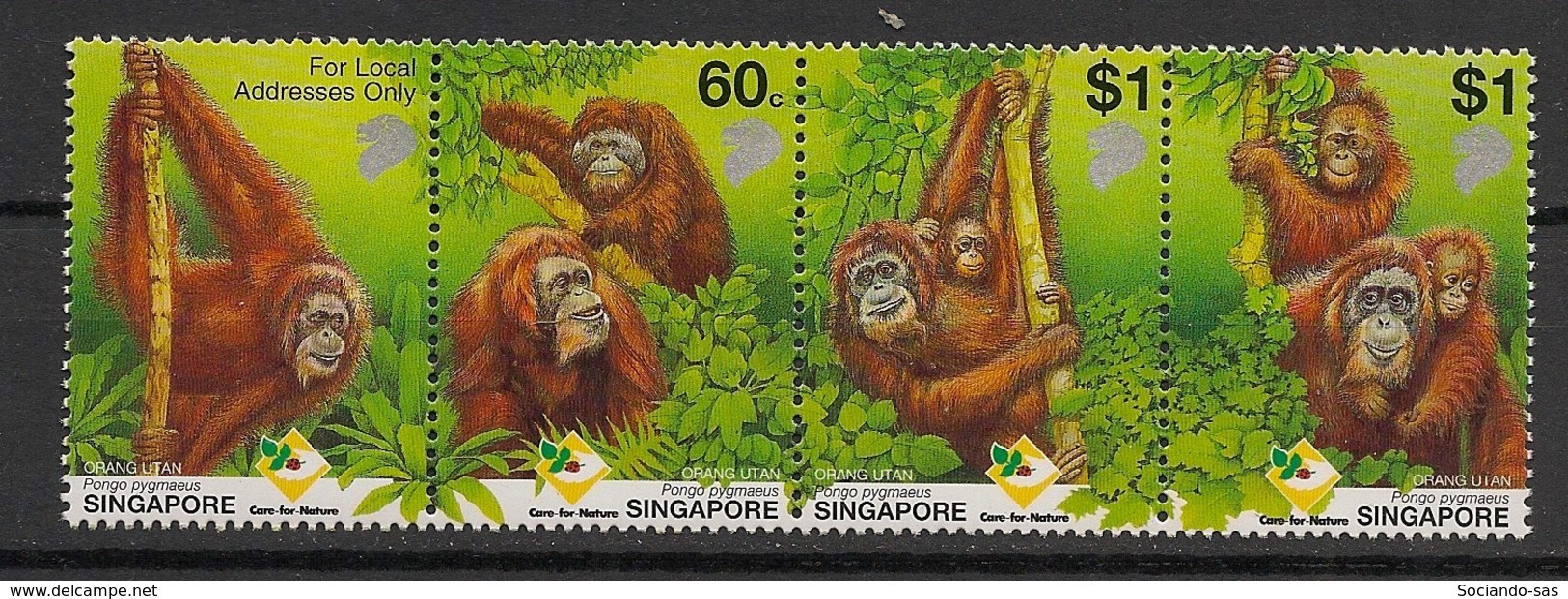 Singapore - 2001 - N°Yv. 1013 à 1016 - Faune / Orang Outan - Neuf Luxe ** / MNH / Postfrisch - Apen