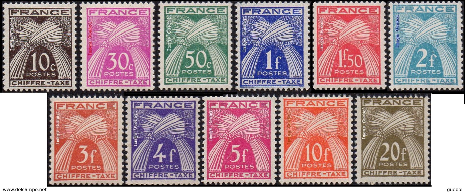 France N° Taxe  67 à 77 ** Gerbes, Série Chiffre - 1859-1959 Nuovi