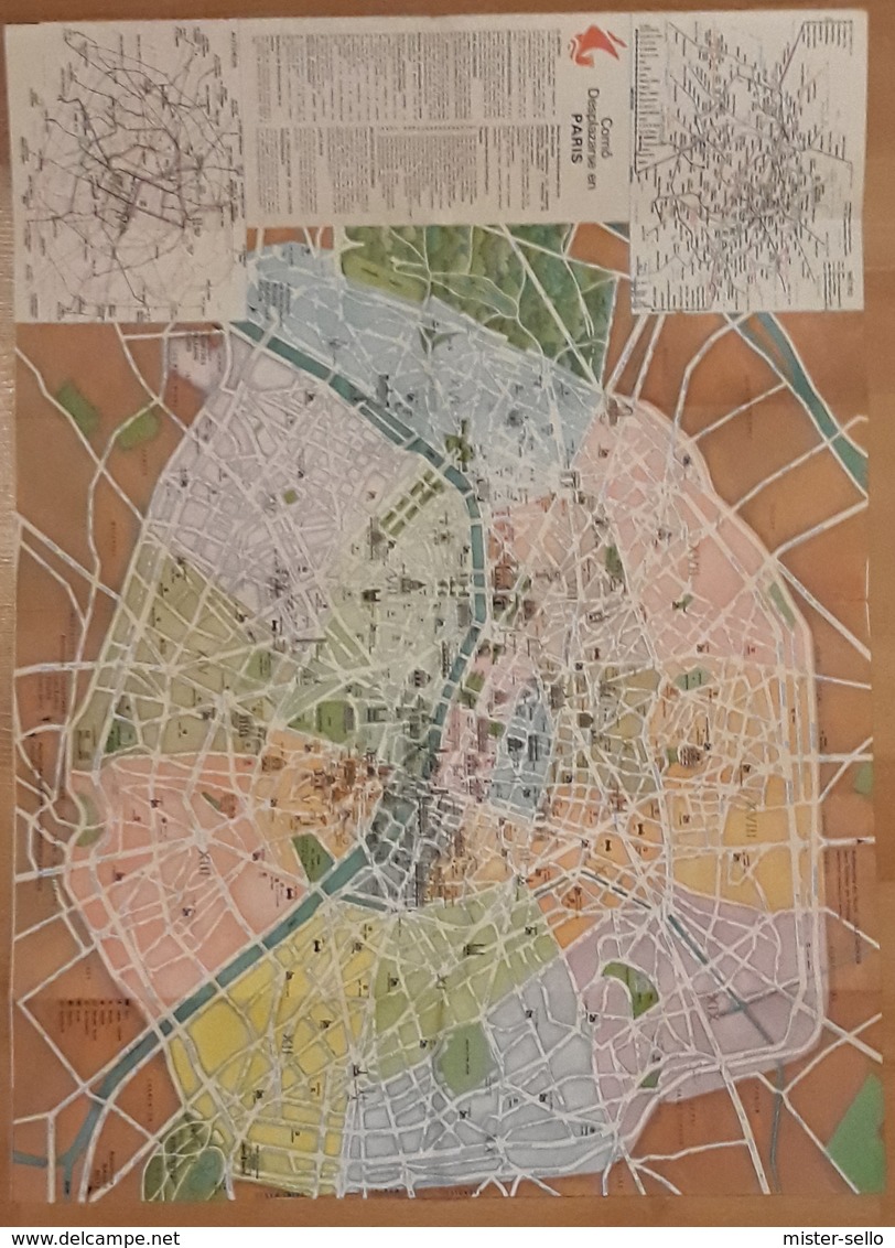 MAPA PARIS ET LA REGION PARISENNE - AUTOBUS - METRO. - Europa