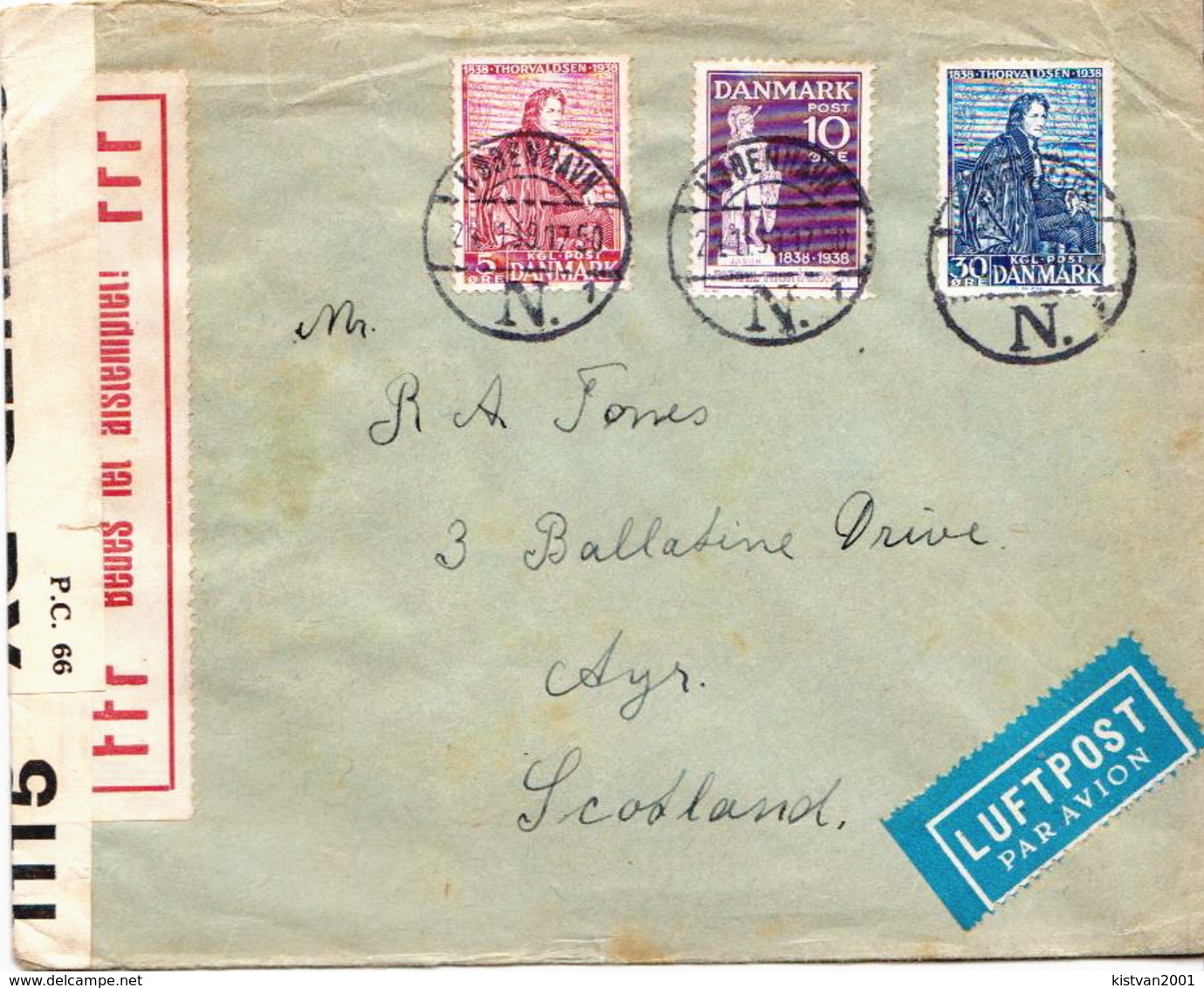 Postal History Cover: Denmark Censored Cover From 1939 And 4 More Items - Covers & Documents