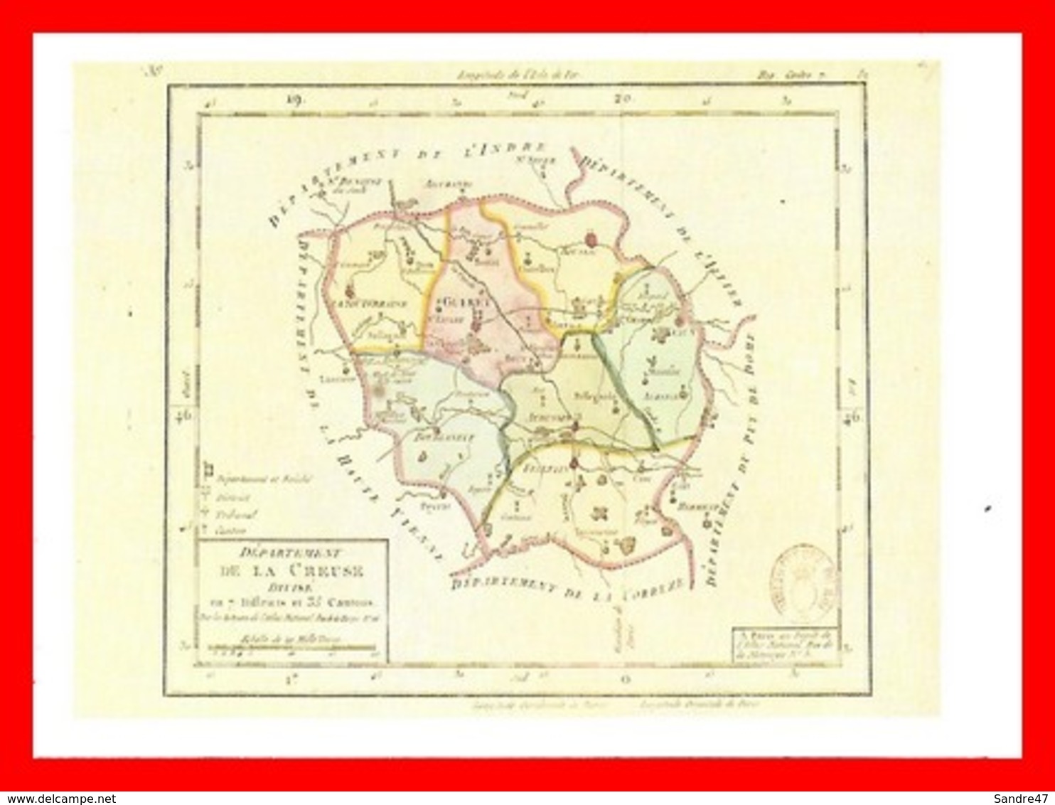 CPSM/gf (23) CREUSE. 1er Carte Des Départements, Origine 1792...K394 - Landkarten