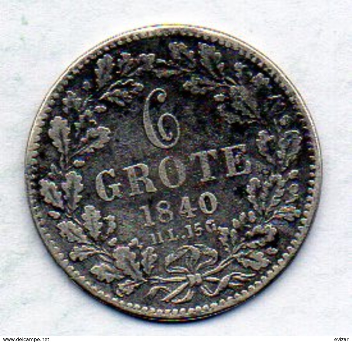 GERMAN STATES - BREMEN, 6 Grote, Silver, 1840, KM #231 - Piccole Monete & Altre Suddivisioni