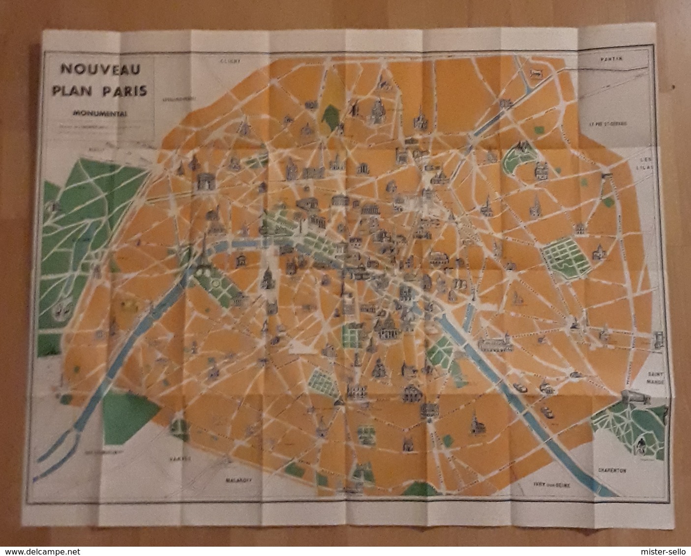 MAP PARIS METROPOLITAIN. - Europa