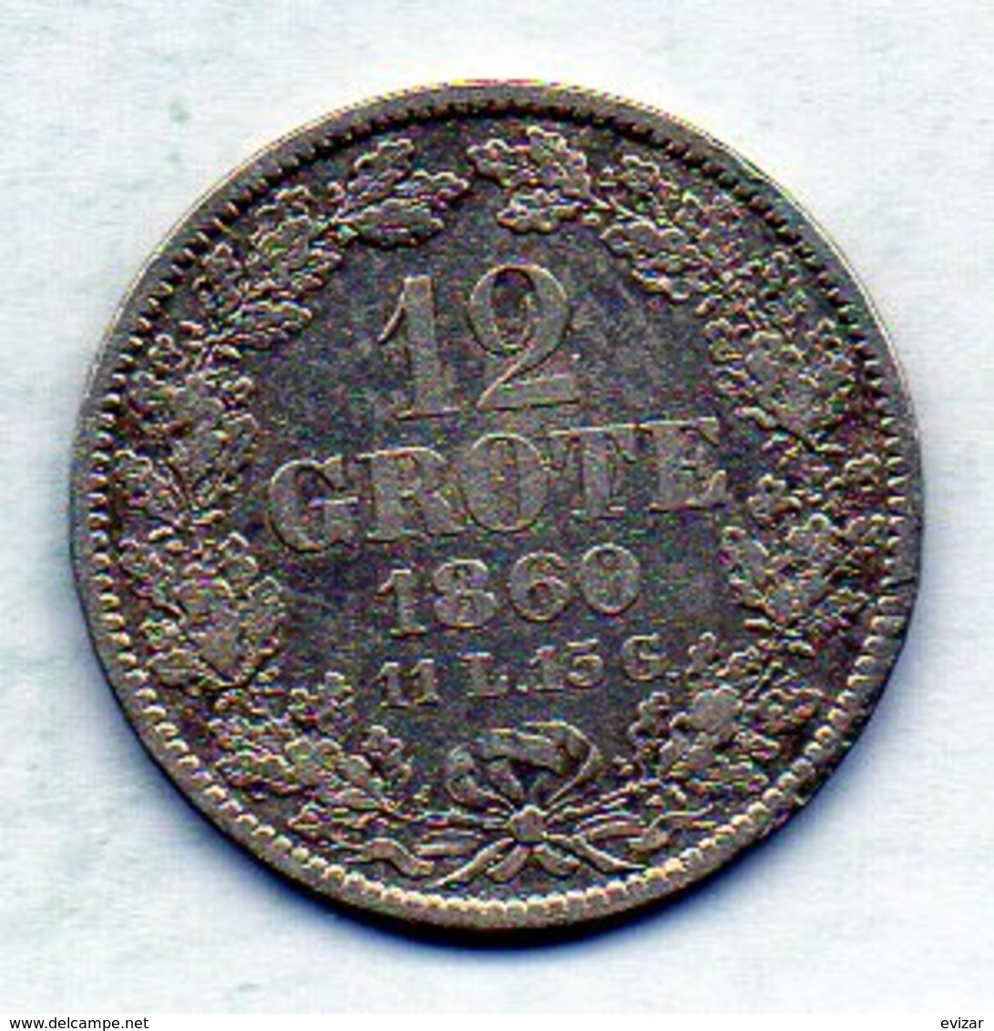 GERMAN STATES - BREMEN, 12 Grote, Silver, 1860, KM #242 - Small Coins & Other Subdivisions