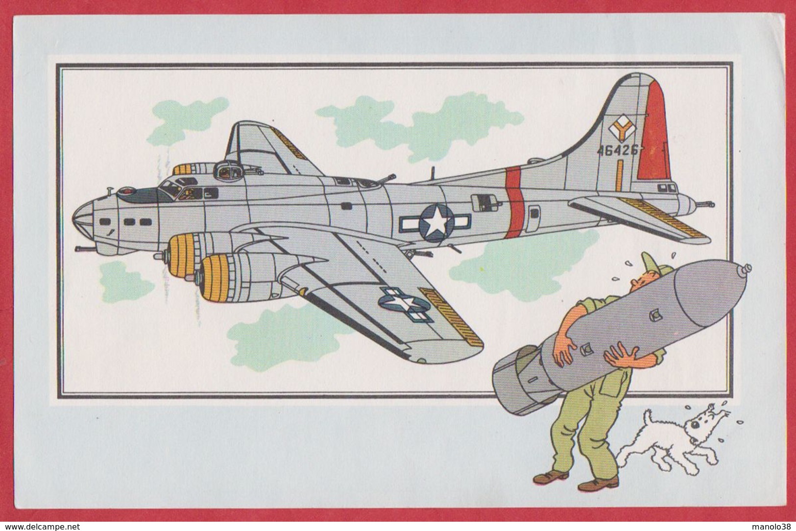 Chèque Tintin. Voir Et Savoir Par Hergé. Aviation. Avion. Seconde Guerre Mondiale. Serie 2. N°52. Boing B-17. 1955. - Histoire