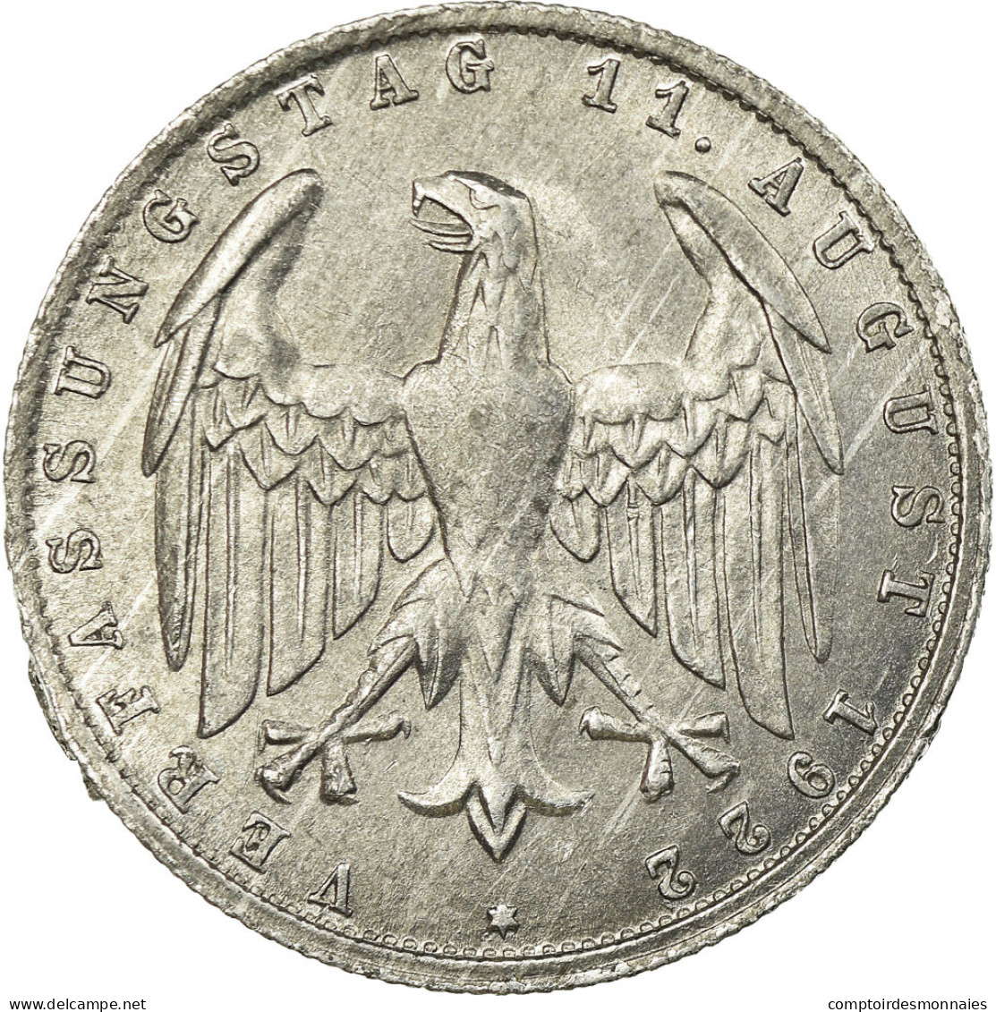 Monnaie, Allemagne, République De Weimar, 3 Mark, 1922, Muldenhütten, TTB - 3 Mark & 3 Reichsmark