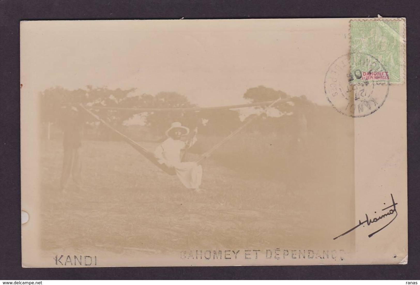 CPA Dahomey Afrique Noire Carte Photo RPPC Circulé Voir Scan Du Dos - Dahome