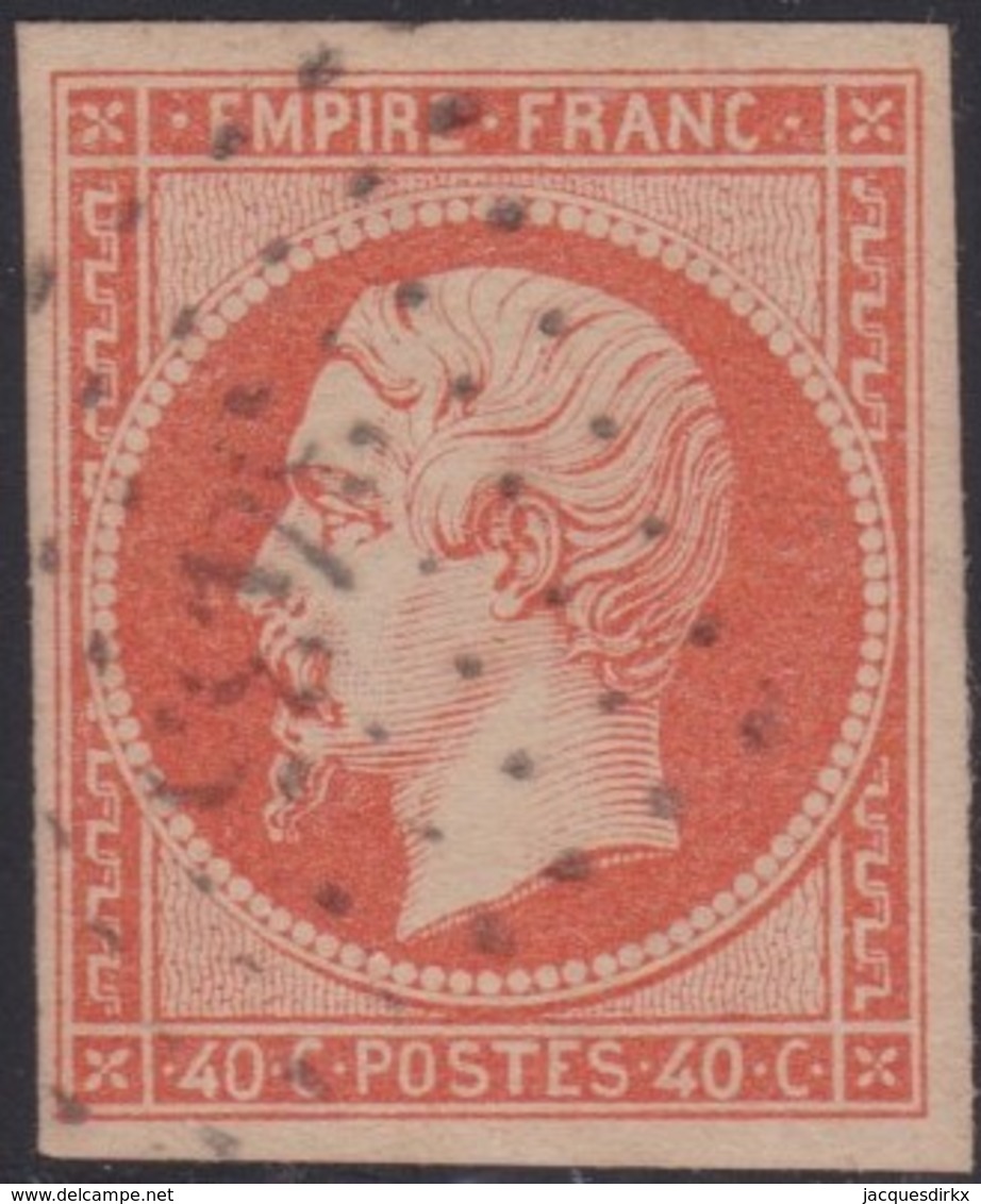 France   .     Yvert    .   16       .      O      .       Oblitéré   .   /   .   Cancelled - 1853-1860 Napoléon III