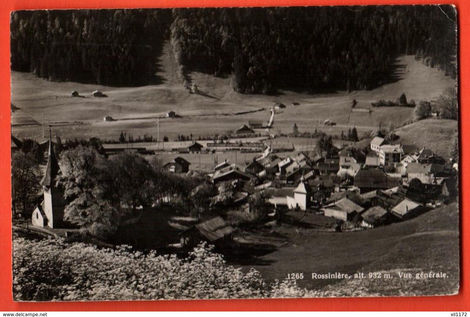 KAP-13  Rossinière Pays-d'en-Haut, Cachet Rectangulaire Timbre Manque, Circulé En 1949 - Rossinière