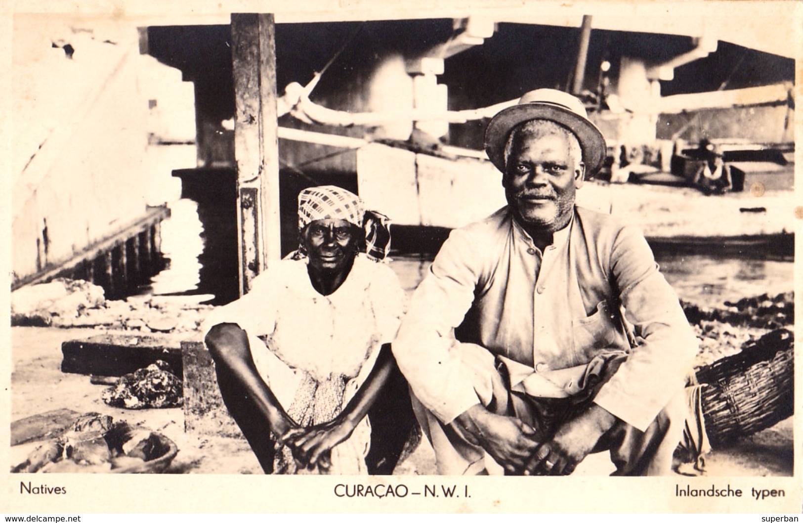 CURAÇAO - N. W. I. : NATIVES / INLANDSCHE TYPEN - CARTE VRAIE PHOTO / REAL PHOTO ~ 1930 (ad497) - Curaçao