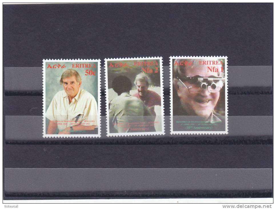 Stamps ERITREA 2002 SC 364-366 PROF, FRED C.HOLLOWS MNH SET ER#17 LOOK - Eritrea