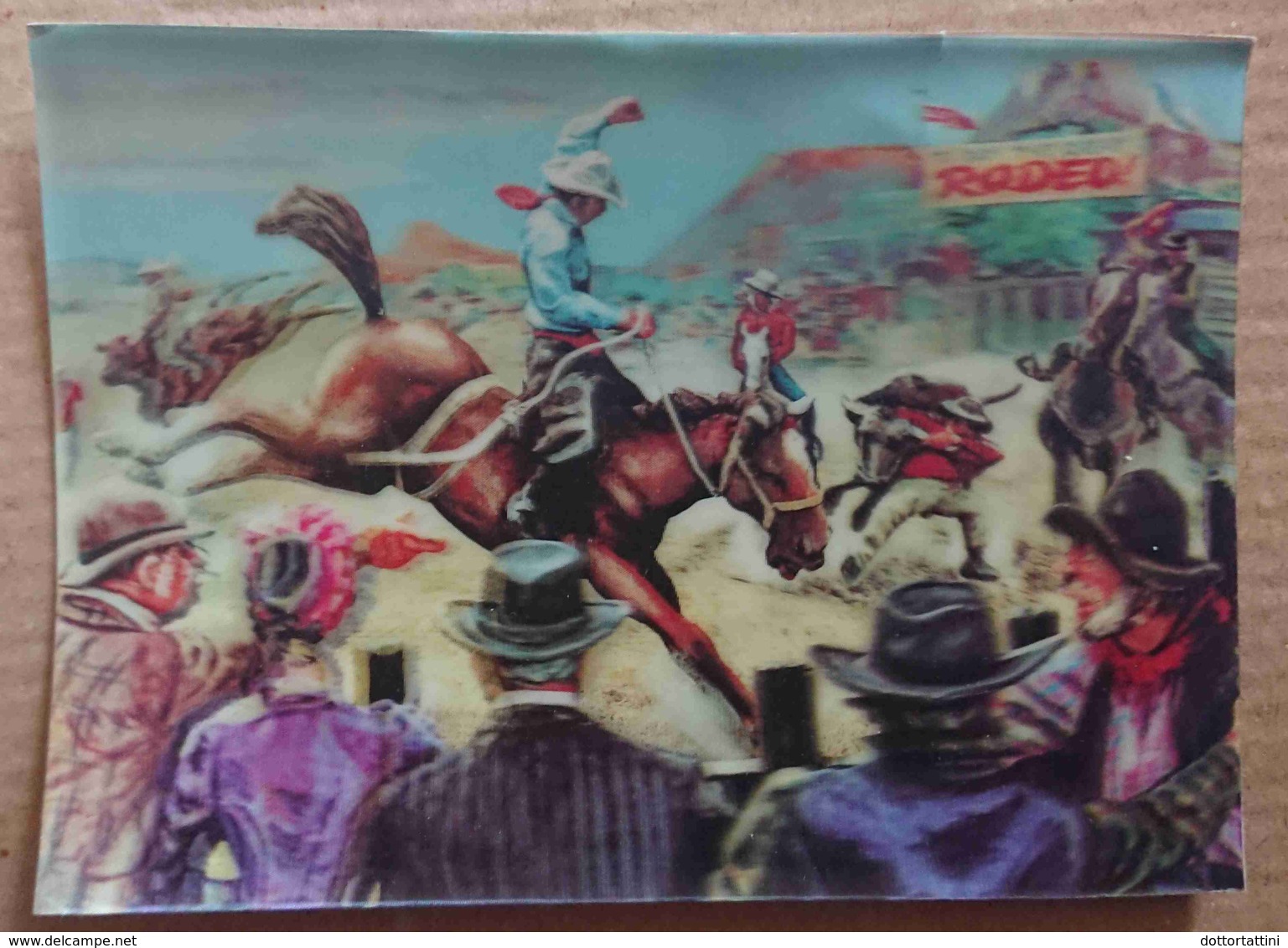 LE RODEO D'APRES G. DE SAINTE-CROIX - Wild West - 3D - Cartoline Stereoscopiche