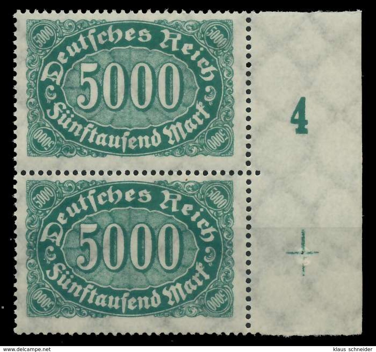 D-REICH INFLA Nr 256c Postfrisch SENKR PAAR SRA X809912 - Unused Stamps