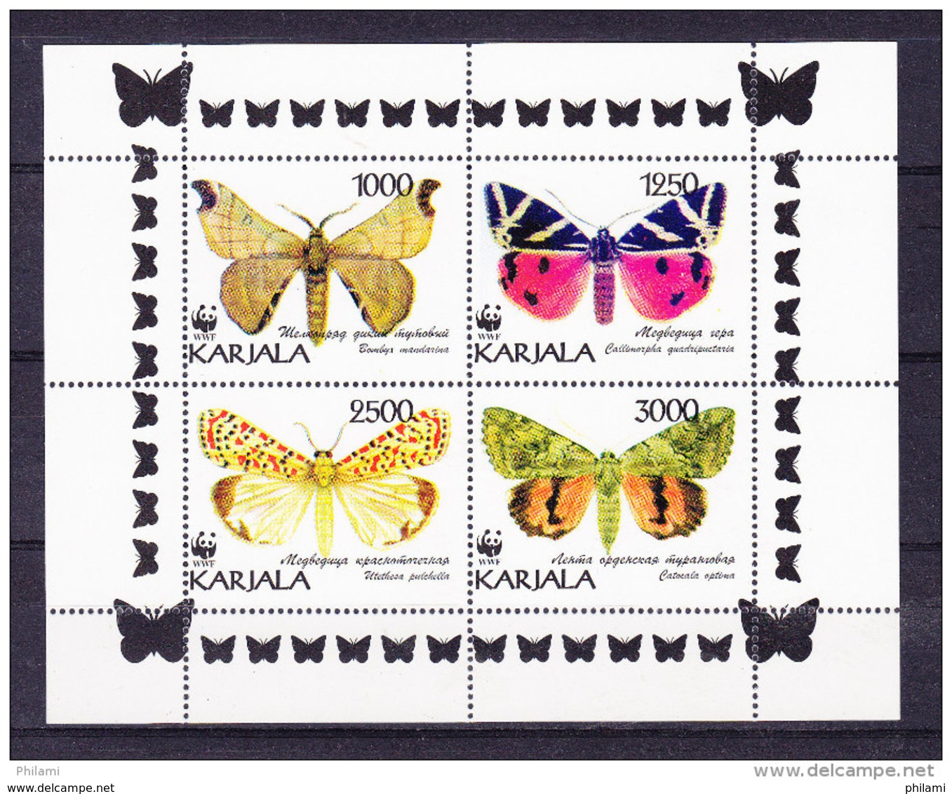 LABEL KARJALA, BUTTERFLIES WWF. ** MNH (4V104) - Vignettes De Fantaisie