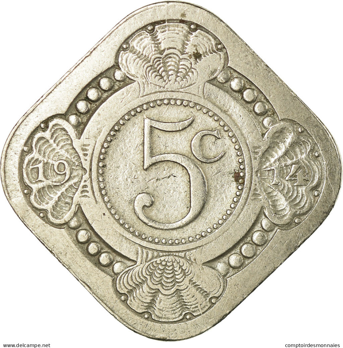 Monnaie, Pays-Bas, Wilhelmina I, 5 Cents, 1914, TTB, Copper-nickel, KM:153 - 5 Centavos