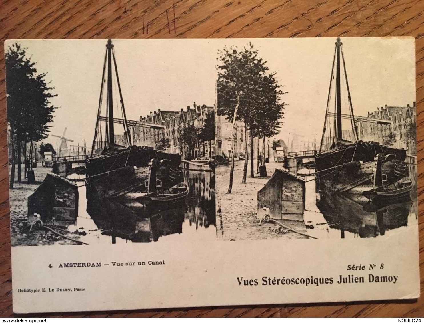 CPA AMSTERDAM , Vues Stereoscopiques - VUE SUR LE CANAL - Mini Manque Angle Au Verso - CPA NON VOYAGEE - Amsterdam