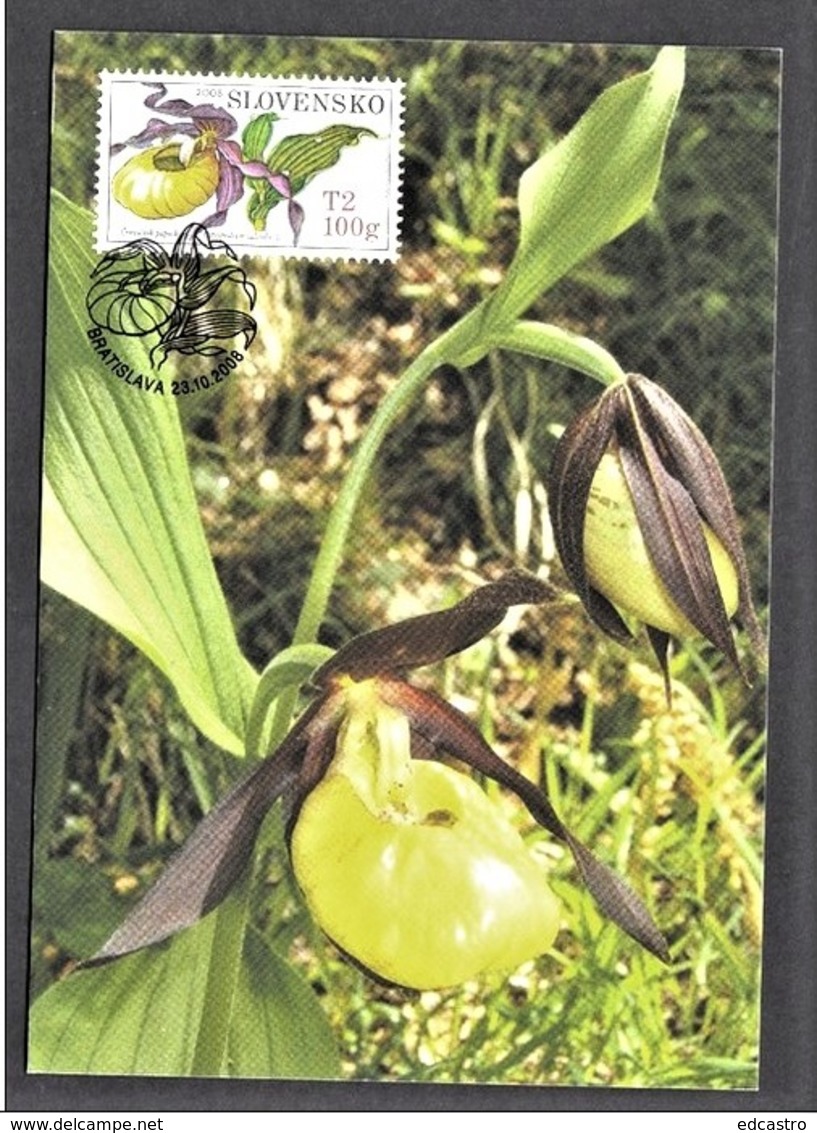 4.-  Slovakia - Slovaquie 2008- Nature Conservation – Orchids, Lady’s Slipper Orchid - Orquideas
