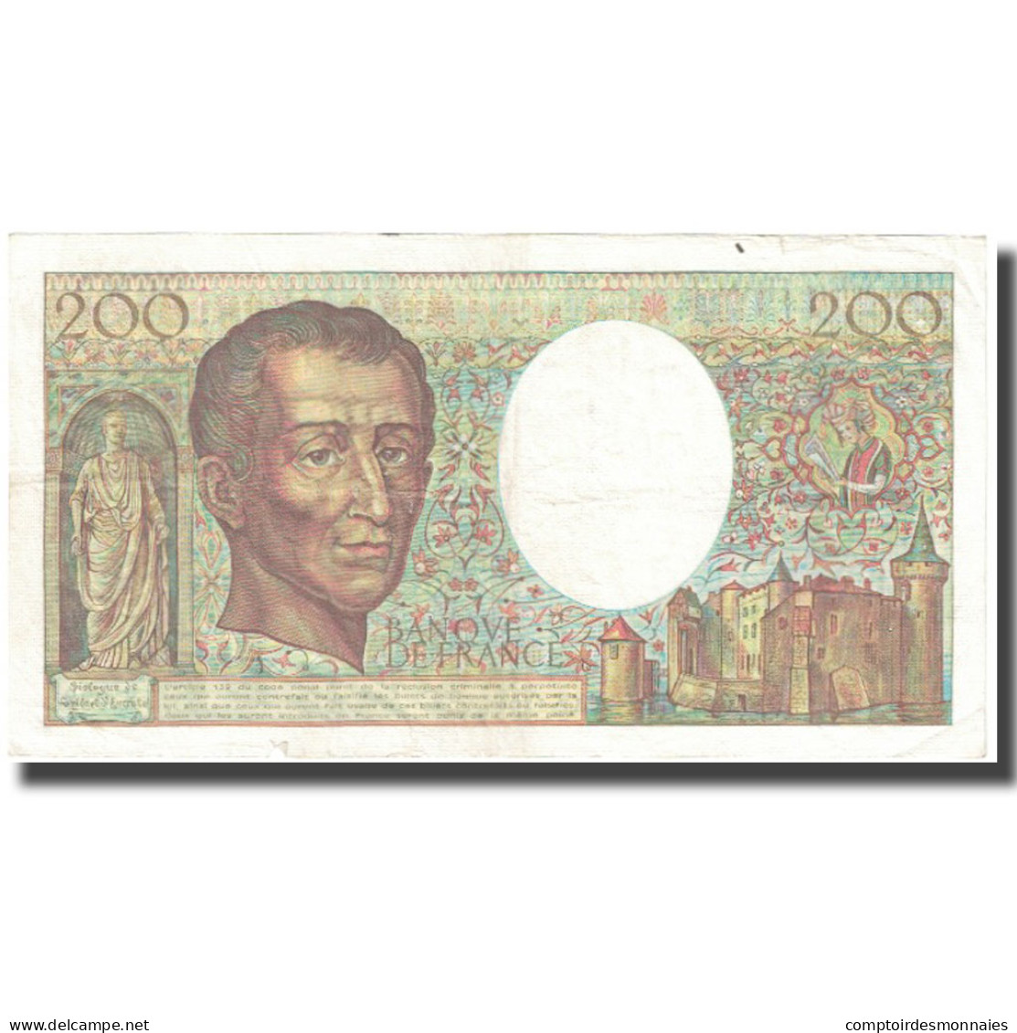 France, 200 Francs, Montesquieu, 1986, TB, Fayette:70.6, KM:155a - 200 F 1981-1994 ''Montesquieu''