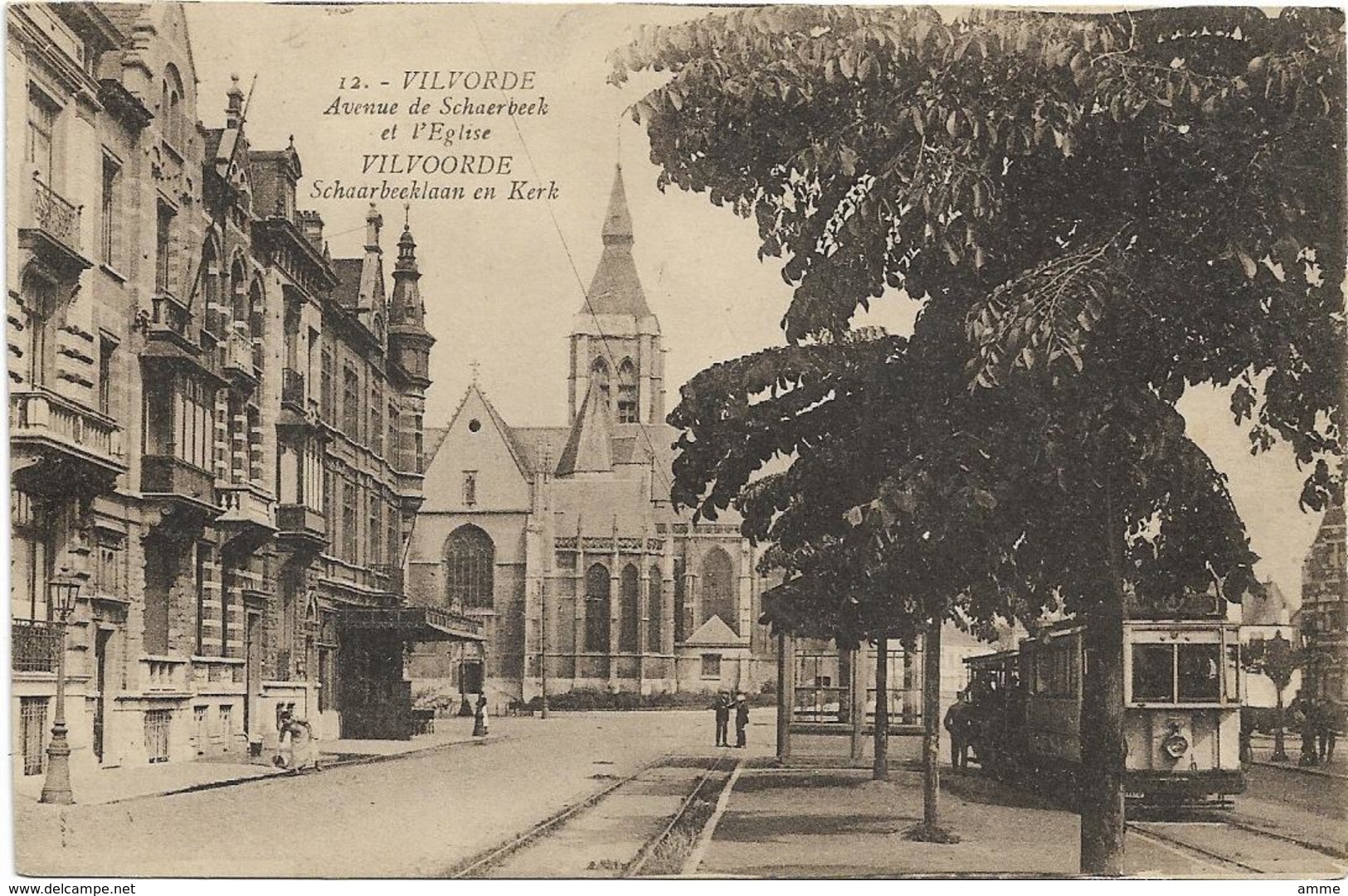 Vilvoorde - Vilvorde  *  Avenue De Schaerbeek Et L'Eglise  (Tram) Schaarbeeklaan En Kerk - Vilvoorde