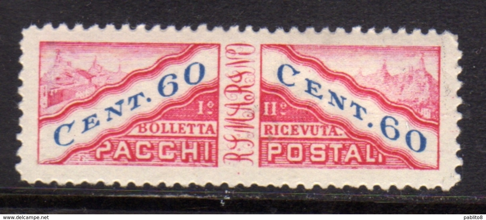 SAN MARINO 1928 PACCHI POSTALI PARCEL POST CENT. 60c MNH - Paketmarken