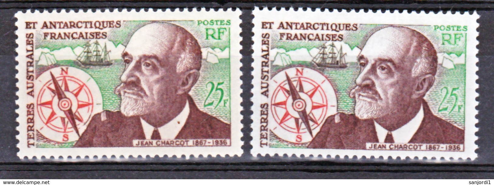 TAAF    19 Charcot Variété Boussole Aiguille Rouge Et Noire  Neuf ** MNH Sin Charmela - Nuovi