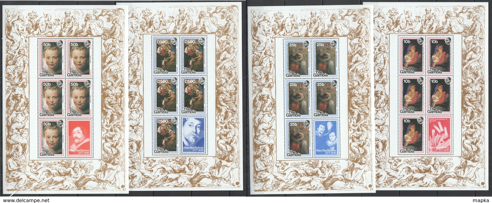 UU934 GAMBIA ART 400TH ANNIVERSARY RUBENS CHRISTMAS 13 EURO #362-365 4KB MNH - Autres & Non Classés