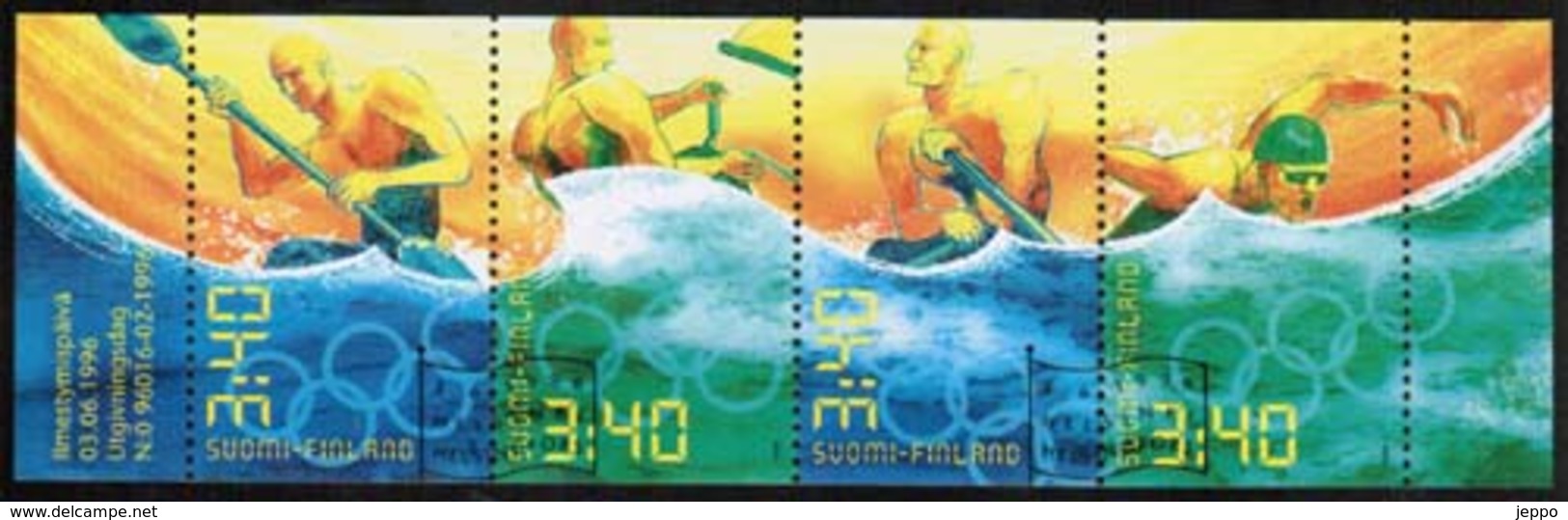 1996 Finland, Olympics Booklet Pane FD Stamped. - Cuadernillos