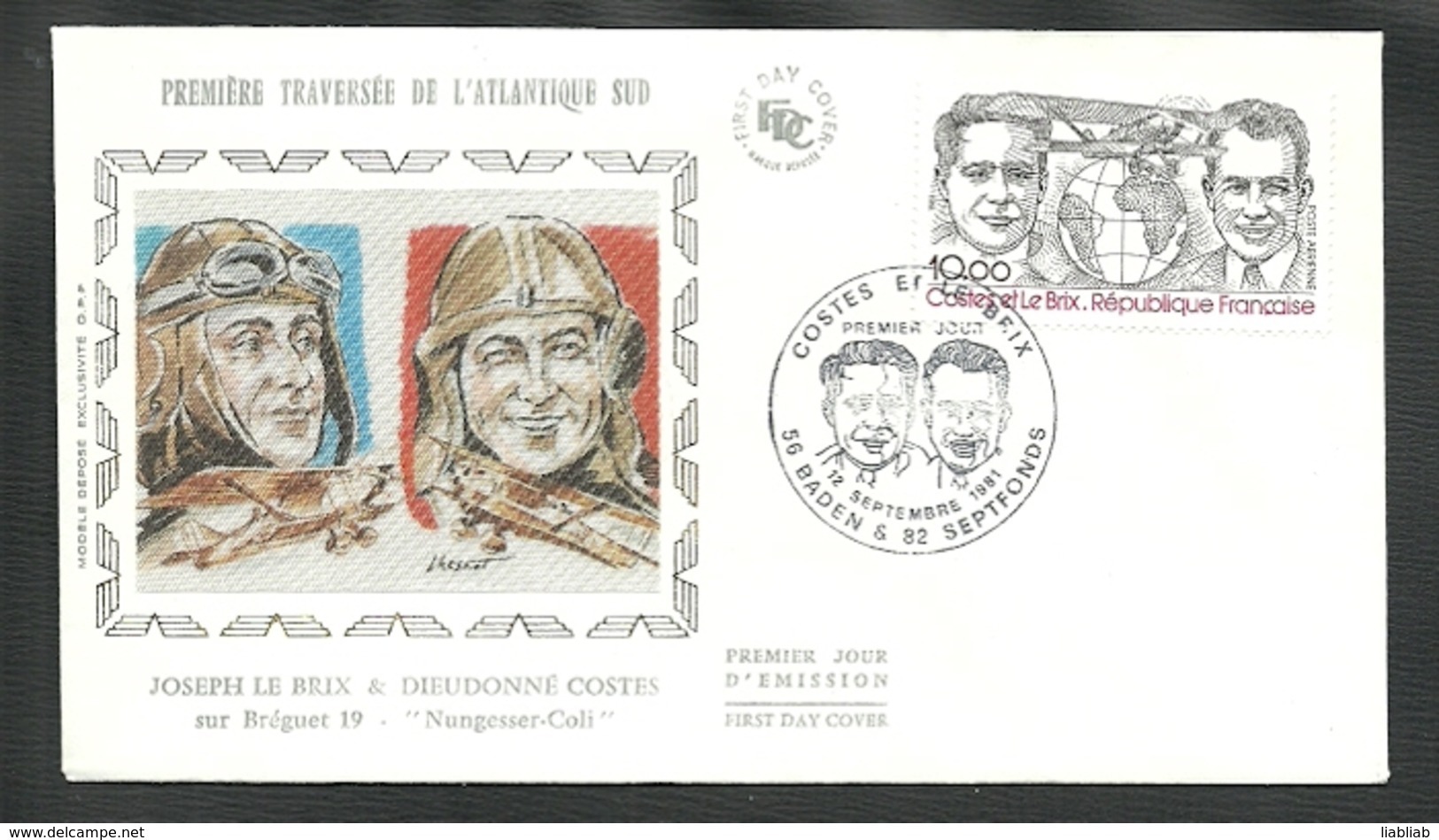 1 ENVELOPPE PREMIER  JOUR DU 12 SEPTEMBRE 1981-  COSTE ET LE BRIX - 1980-1989